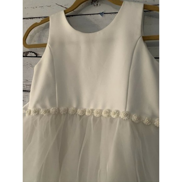 Girls Little Angels White Dress Sz 12 Communion Flower Girl Bridal Tulle Party - Picture 2 of 11